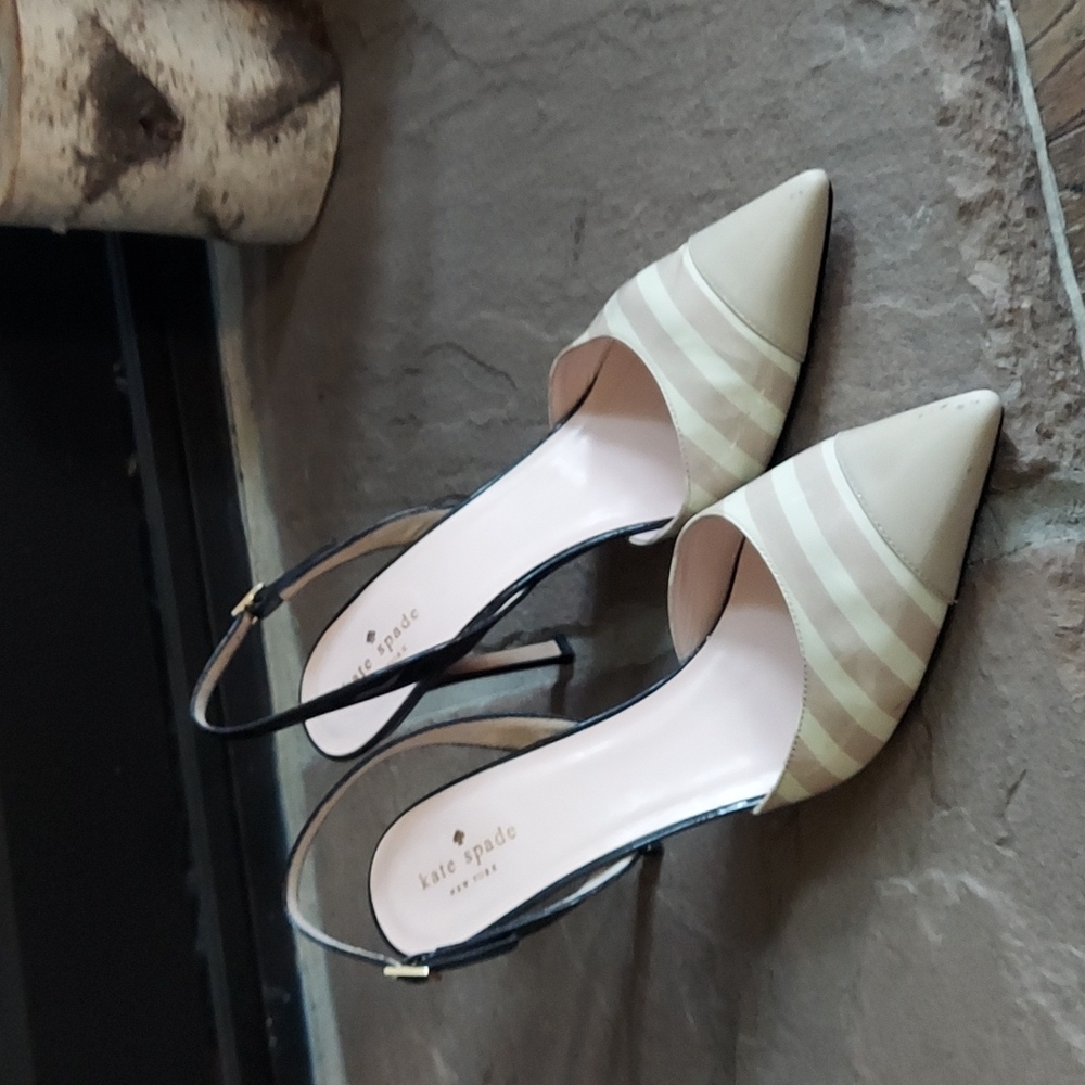 Kate Spade ♠️ size 11 nude striped heels
